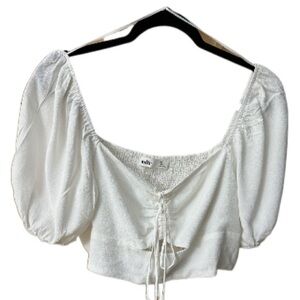 ELODIE  NWT LADIES CROP TOP, WHITE, SIZE. XL